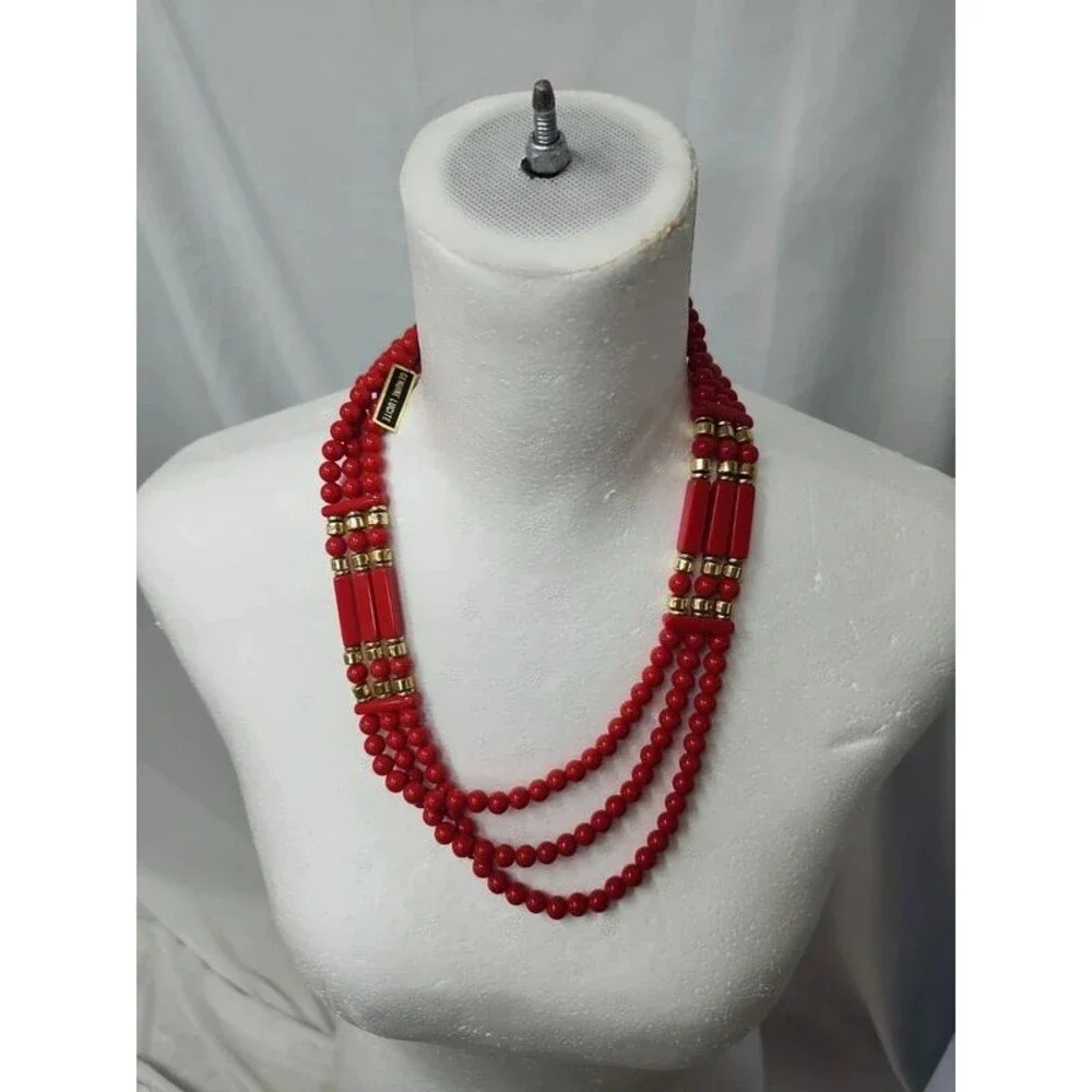 Genuine Lucite multi strand vintage necklace